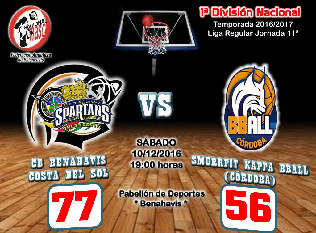 CRONICA J 11ª | 1a Nacional 2016/17 | CB Benahavís Costa del Sol vs Smurrfit Kappa BBall (Córdoba)