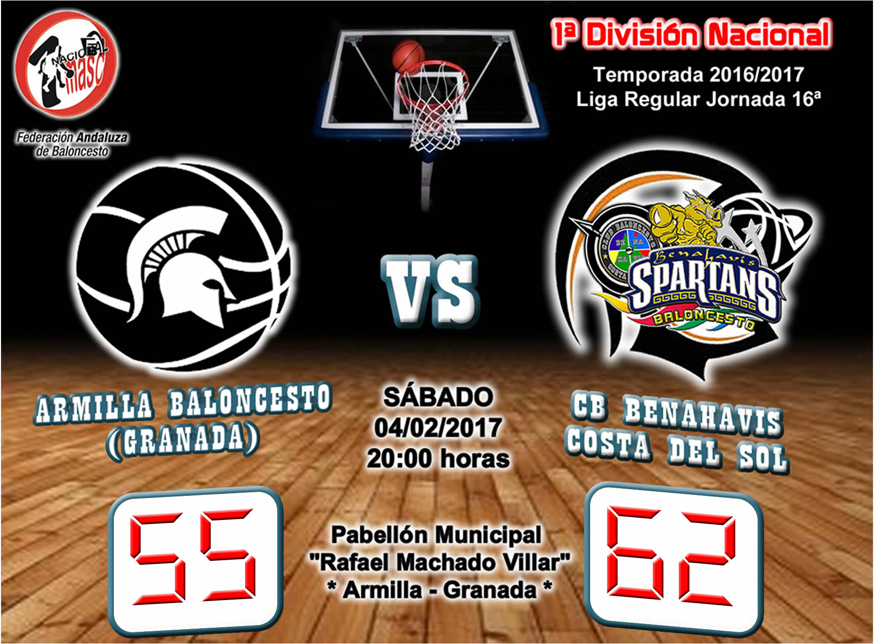 CRONICA J 16ª | 1a Nacional 2016/17 | Armilla Baloncesto (Granada) vs CB Benahavís Costa del Sol