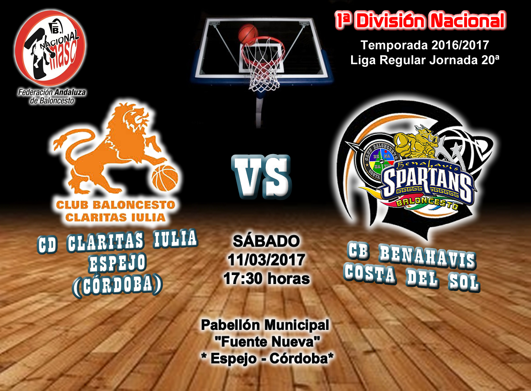 PREVIA J 20ª | 1a Nacional 2016/17 | C.B. Claritas Iulia (Espejo) vs CB Benahavís Costa del Sol