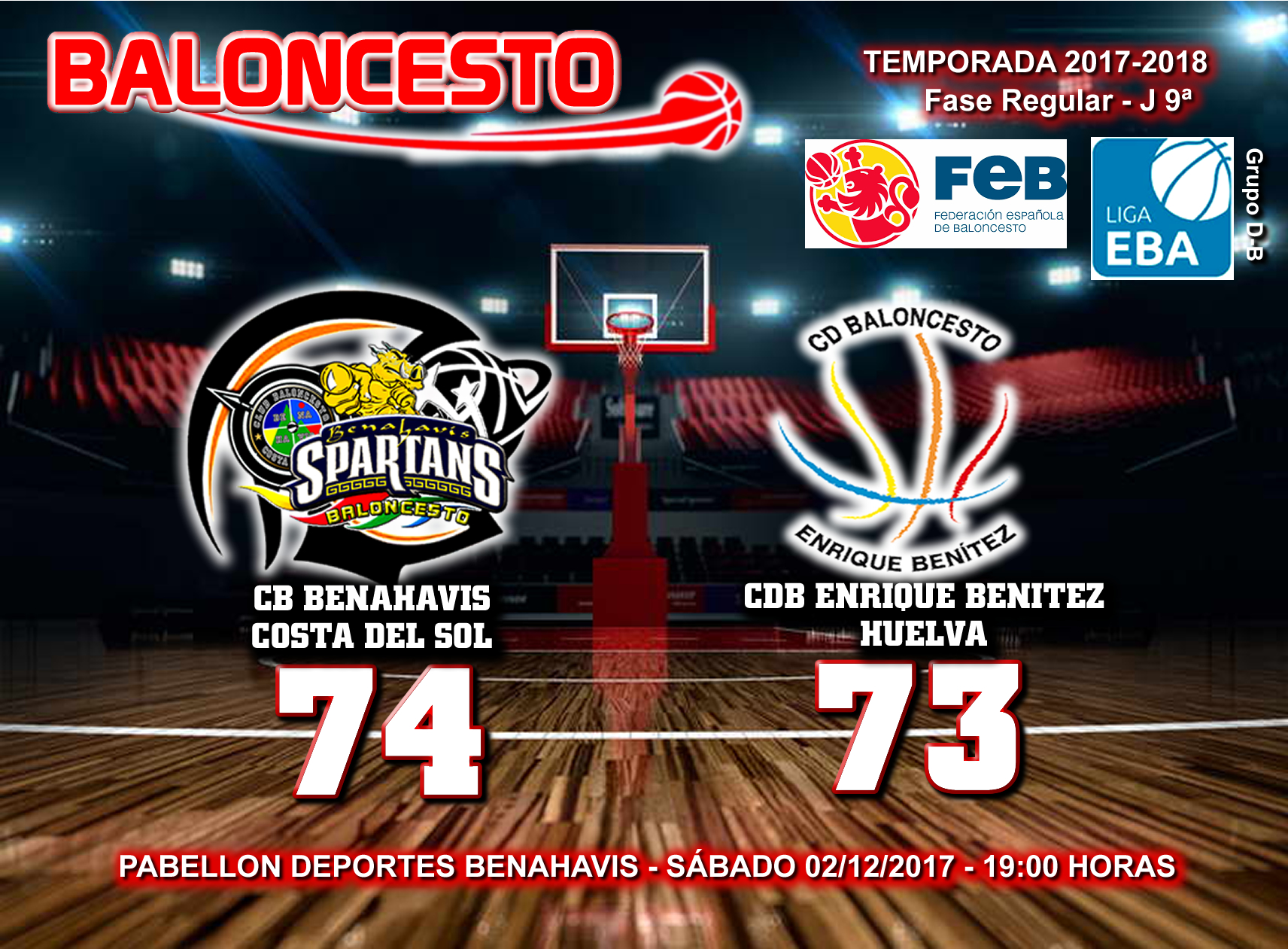 CRÓNICA | EBA (D-B) 17/18 | J-9ª > CB Benahavís Costa del Sol vs CDB Enrique Benitez (Huelva)