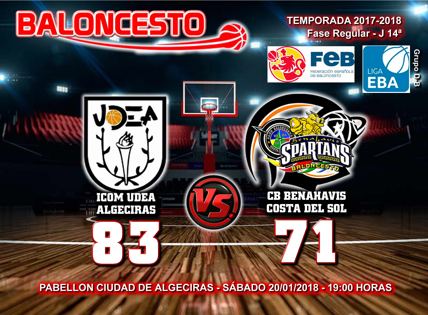CRONICA | EBA (D-B) 17/18 | J-14ª > ICOM UDEA Algeciras (Cádiz) vs CB Benahavís Costa del Sol