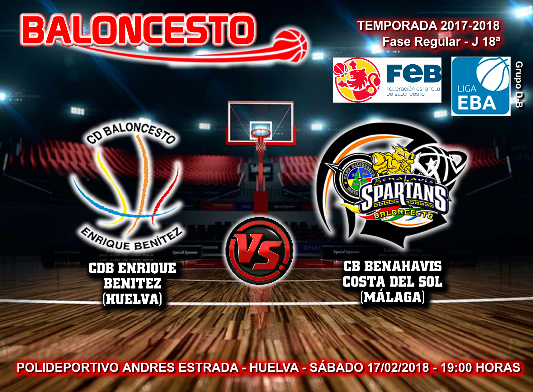 PREVIA | EBA (D-B) 17/18 | J-18ª > CDB Enrique Benitez (Huelva) vs CB Benahavís Costa del Sol