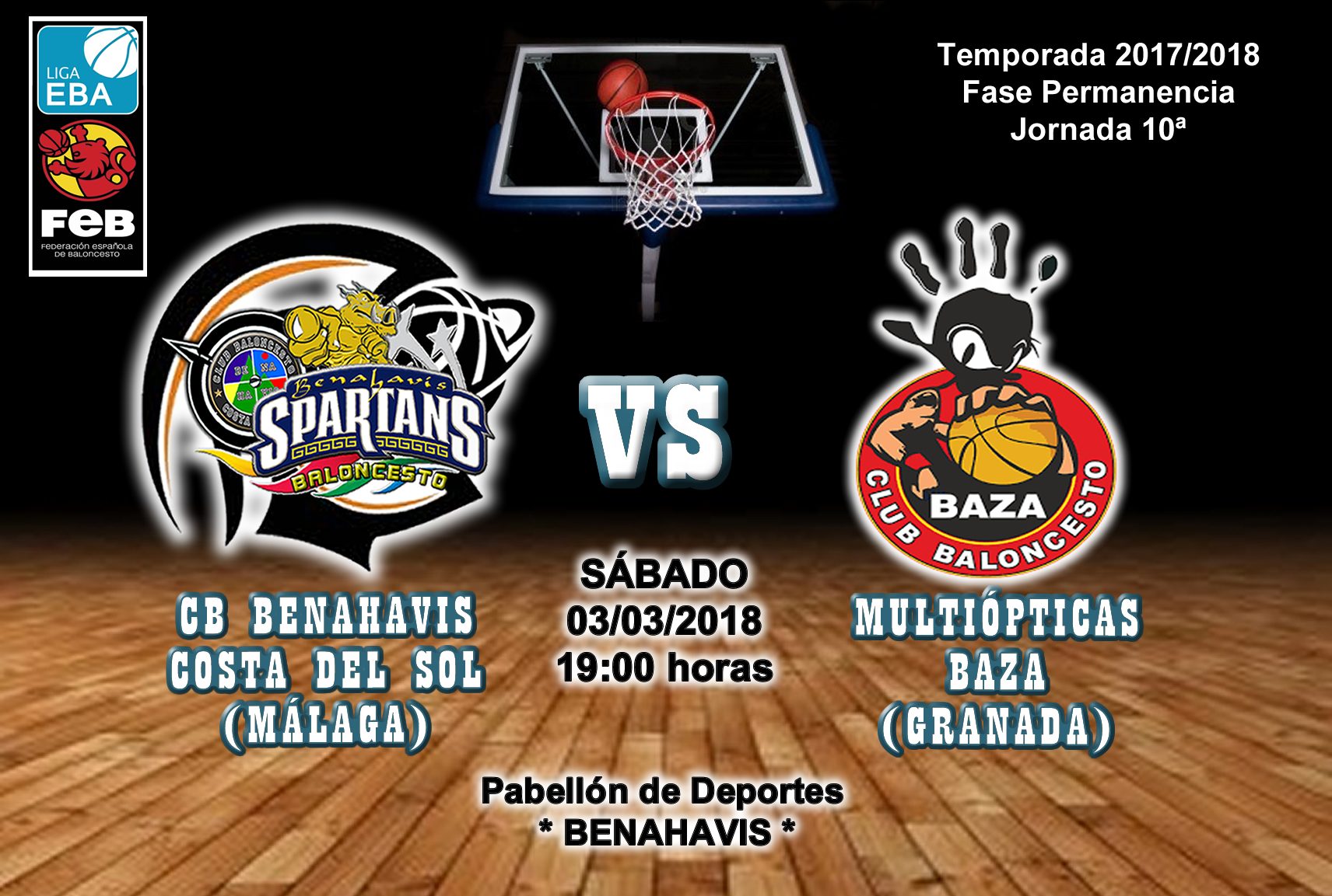 PREVIA | EBA (D-Permanencia) 17/18 | J-10ª > CB Benahavís Costa del Sol vs Multiópticas Baza (Granada)