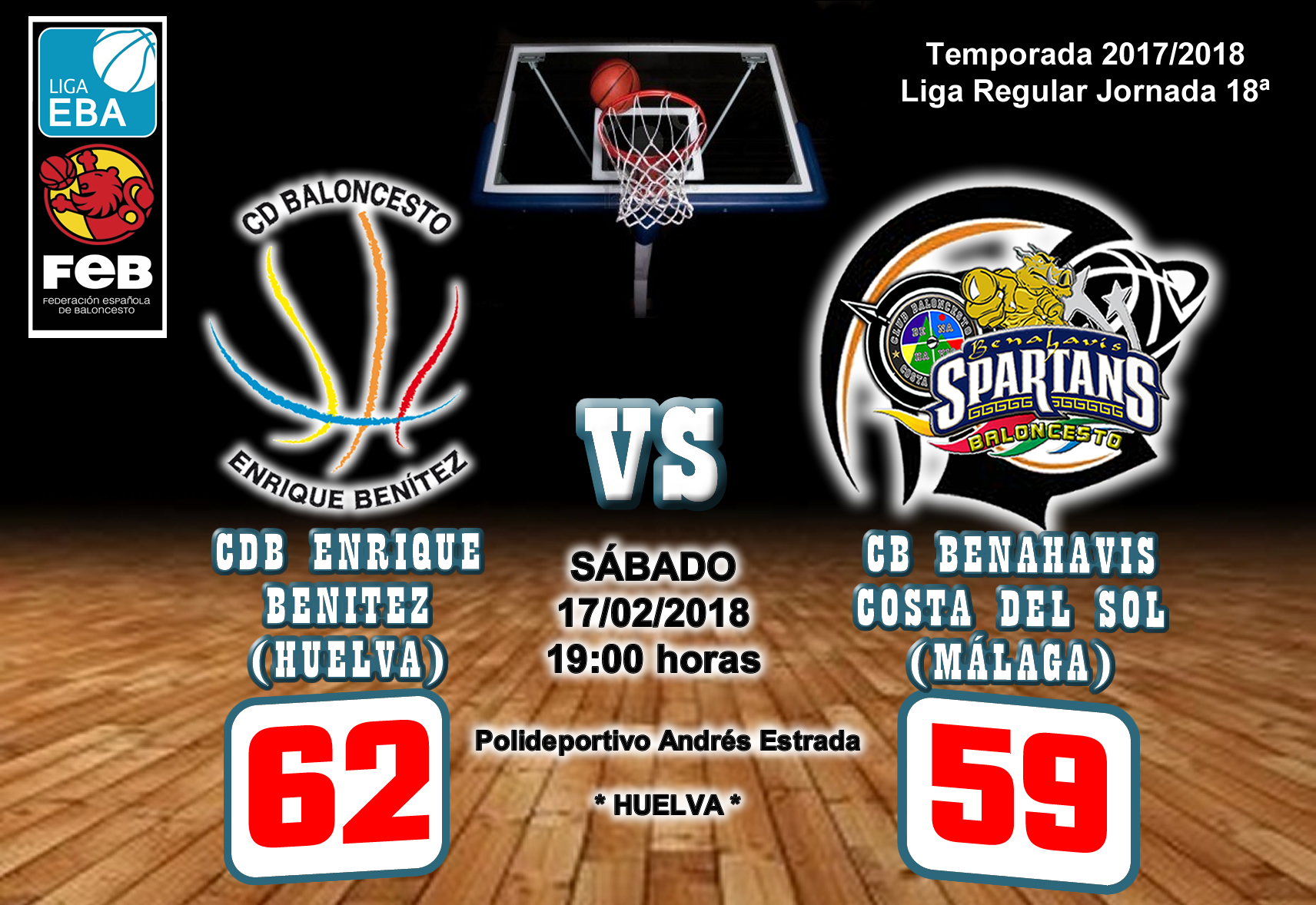 CRONICA | EBA (D-B) 17/18 | J-18ª > CDB Enrique Benitez (Huelva) vs CB Benahavís Costa del Sol