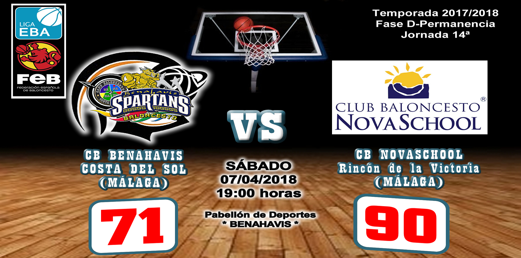 CRÓNICA | EBA (D-Permanencia) 17/18 | J-14ª > CB Benahavís Costa del Sol vs CB Novaschool (Málaga)
