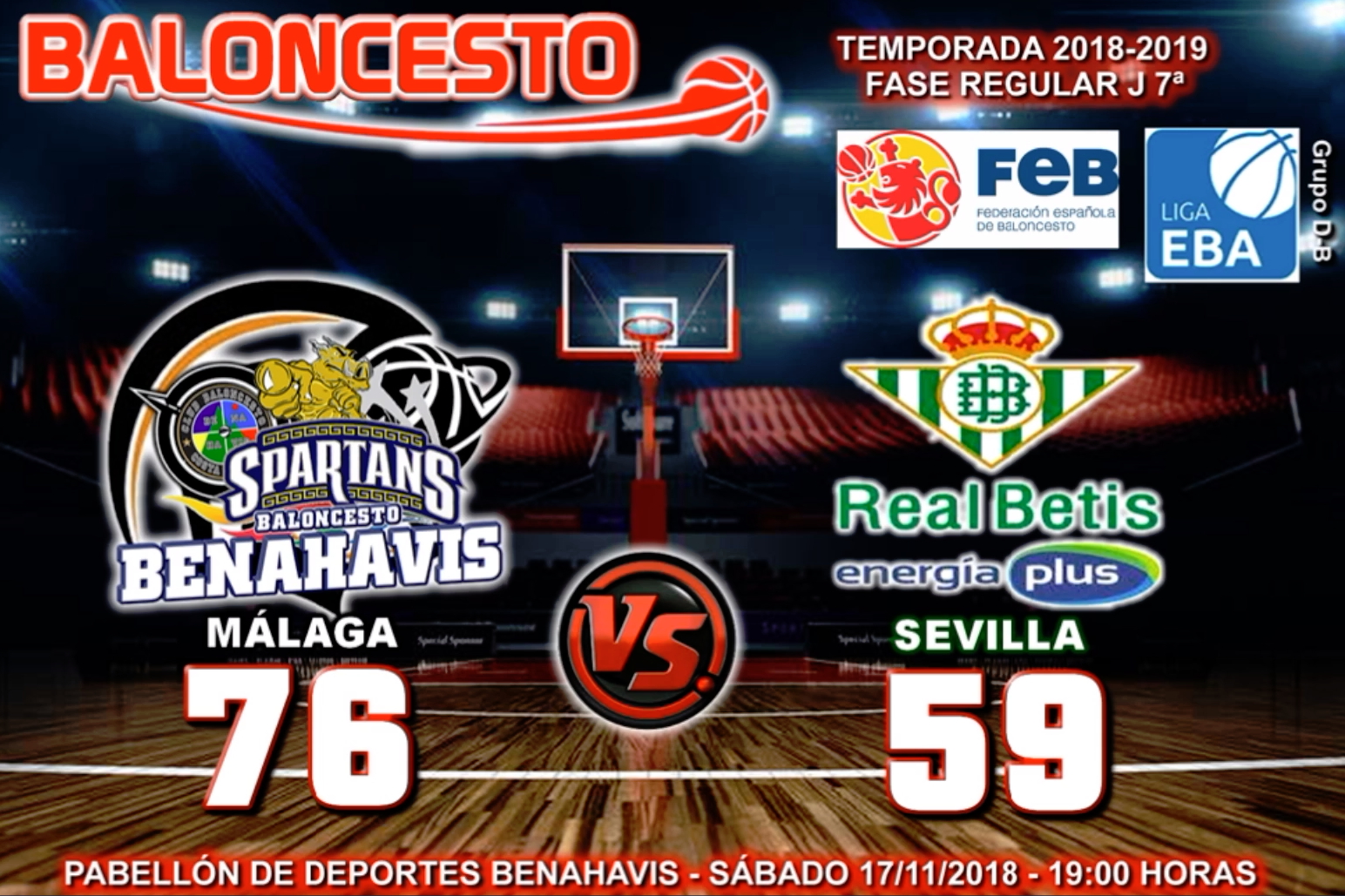CRONICA | EBA (D-B) 18/19 | J-7ª > CB Benahavís Costa del Sol vs Real Betis Energia Plus (Sevilla)