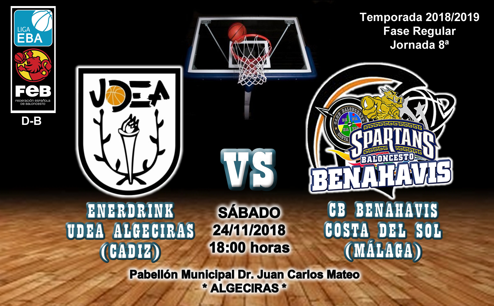 PREVIA | EBA (D-B) 18/19 | J-8ª > EnerDrink UDEA Algeciras (Cádiz) vs CB Benahavís Costa del Sol