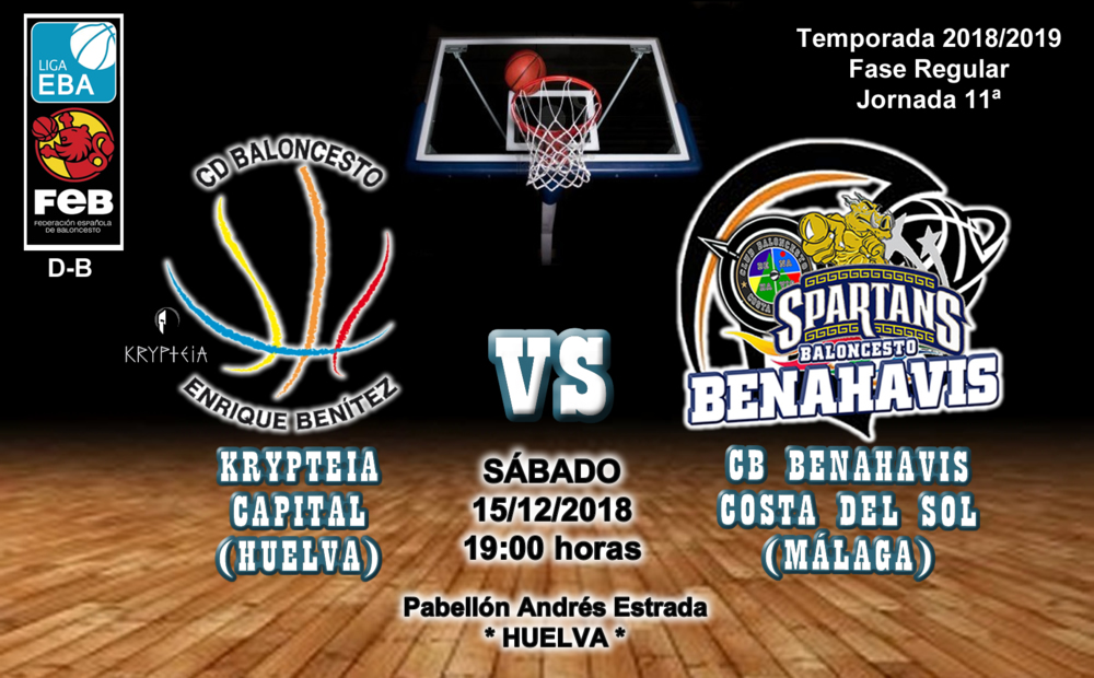 PREVIA | EBA (D-B) 18/19 | J-11ª > Krypteia Capital Huelva vs CB Benahavís Costa del Sol