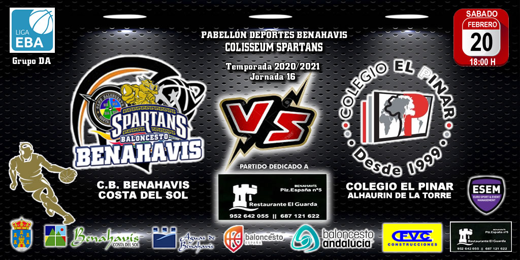 PREVIA | EBA (D-A) 20/21 | J-16ª > CB Benahavís Costa del Sol vs Colegio El Pinar (Alhaurín de la Torre)