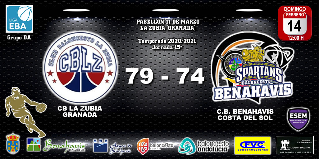 CRONICA | EBA (D-A) 20/21 | J-15ª > CB La Zubia (Granada) vs CB Benahavís Costa del Sol