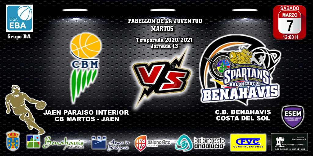 PREVIA | EBA (D-A) 20/21 | J-13ª > Jaén Paraiso Interior Montetucci CB Martos vs CB Benahavís Costa del Sol
