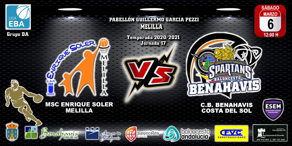 PREVIA | EBA (D-A) 20/21 | J-17ª > MSC Enrique Soler vs CB Benahavís Costa del Sol