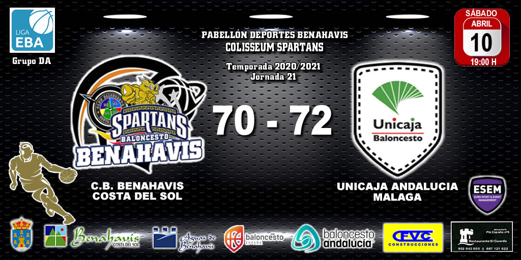 CRÓNICA | EBA (D-A) 20/21 | J-21ª > CB Benahavís Costa del Sol vs Unicaja Andalucía (Málaga)