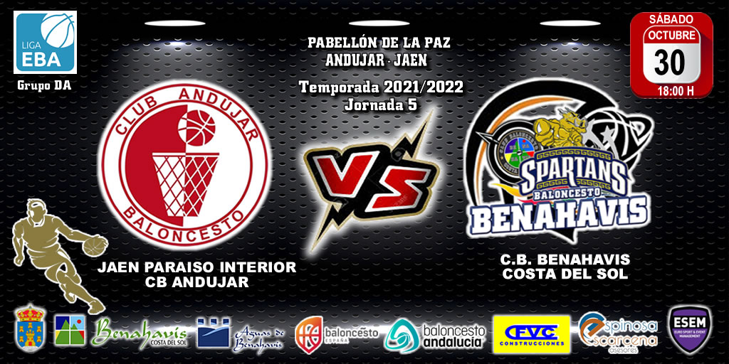🚨⛹🏀 PREVIA | EBA (D-A) T21/22 | J-5ª JAEN PARAISO INTERIOR CB ANDUJAR vs CB BENAHAVIS COSTA DEL SOL