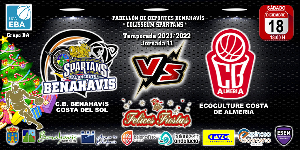 🚨⛹🏀 PREVIA | EBA (D-A) T21/22 | J-11ª | CB BENAHAVÍS COSTA DEL SOL vs ECOCULTURE COSTA DE ALMERÍA