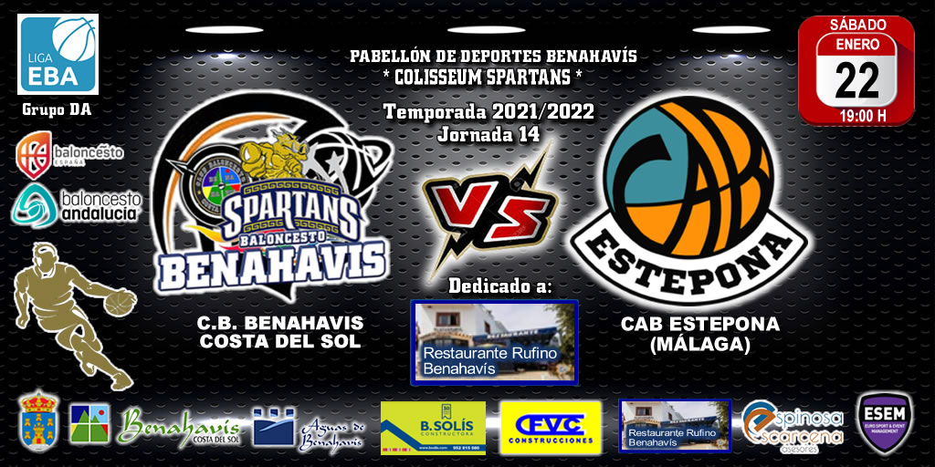 🚨⛹🏀 PREVIA | EBA (D-A) T21/22 | J-14ª | CB BENAHAVÍS COSTA DEL SOL vs CAB ESTEPONA (MÁLAGA)