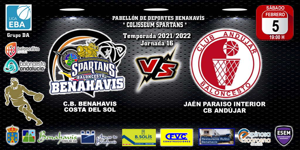 🚨⛹🏀 PREVIA | EBA (D-A) T21/22 | J-16ª | CB BENAHAVÍS COSTA DEL SOL vs JAEN PARAISO INTERIOR CB ANDUJAR