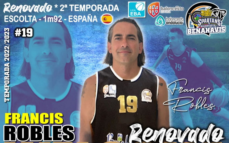 TEMP. 2022/2023 – LIGA EBA – RENOVACIÓN Jugador >> FRANCIS ROBLES