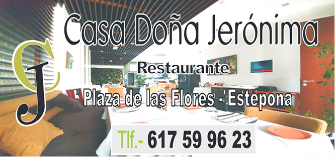 🚨⛹🏀 CAMPAÑA DE PATROCINIOS TEMP. 22/23 – Agradecimientos a la empresa «Restaurante CASA DOÑA JERÓNIMA» de Estepona, por sumarse al Proyecto del CB Benahavís Costa del Sol, como Patrocinador «Plata»