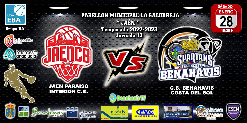 🚨⛹🏀 PREVIA | EBA (DA) T22/23 | J-13ª | JAEN PARAISO INTERIOR CB vs CB BENAHAVÍS COSTA DEL SOL