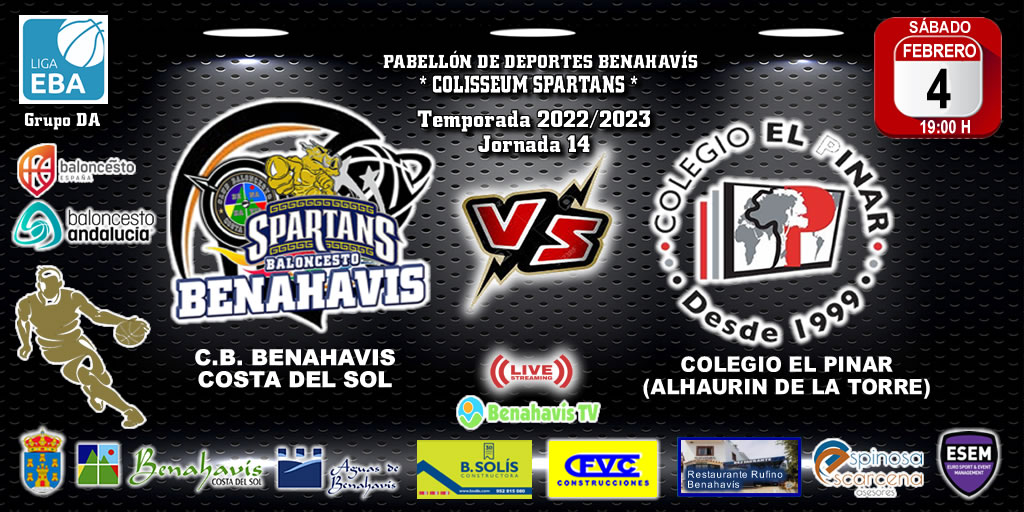 🚨⛹🏀 PREVIA | EBA (DA) T22/23 | J-14ª | CB BENAHAVÍS COSTA DEL SOL vs CD COLEGIO EL PINAR