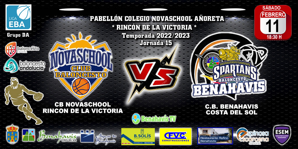 🚨⛹🏀 PREVIA | EBA (DA) T22/23 | J-15ª | CB NOVASCHOOL RINCON DE LA VICTORIA vs CB BENAHAVÍS COSTA DEL SOL