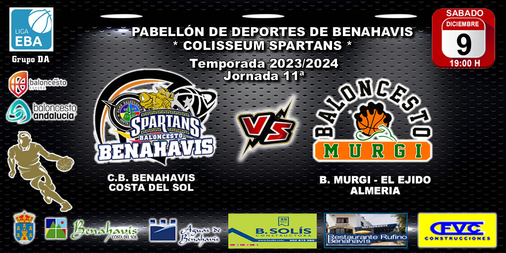 🚨⛹🏀 PREVIA | EBA (DA) T23/24 | J11ª | CB BENAHAVÍS COSTA DEL SOL vs BALONCESTO MURGI (EL EJIDO – ALMERIA)