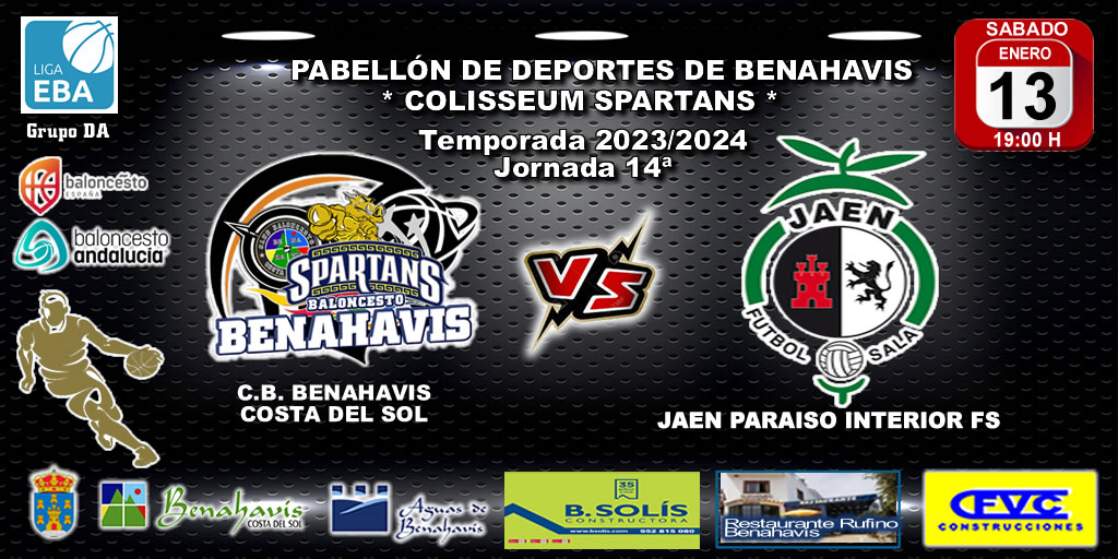 🚨⛹🏀 PREVIA | EBA (DA) T23/24 | J-14ª | CB BENAHAVIS COSTA DEL SOL vs JAEN PARAISO INTERIOR FS