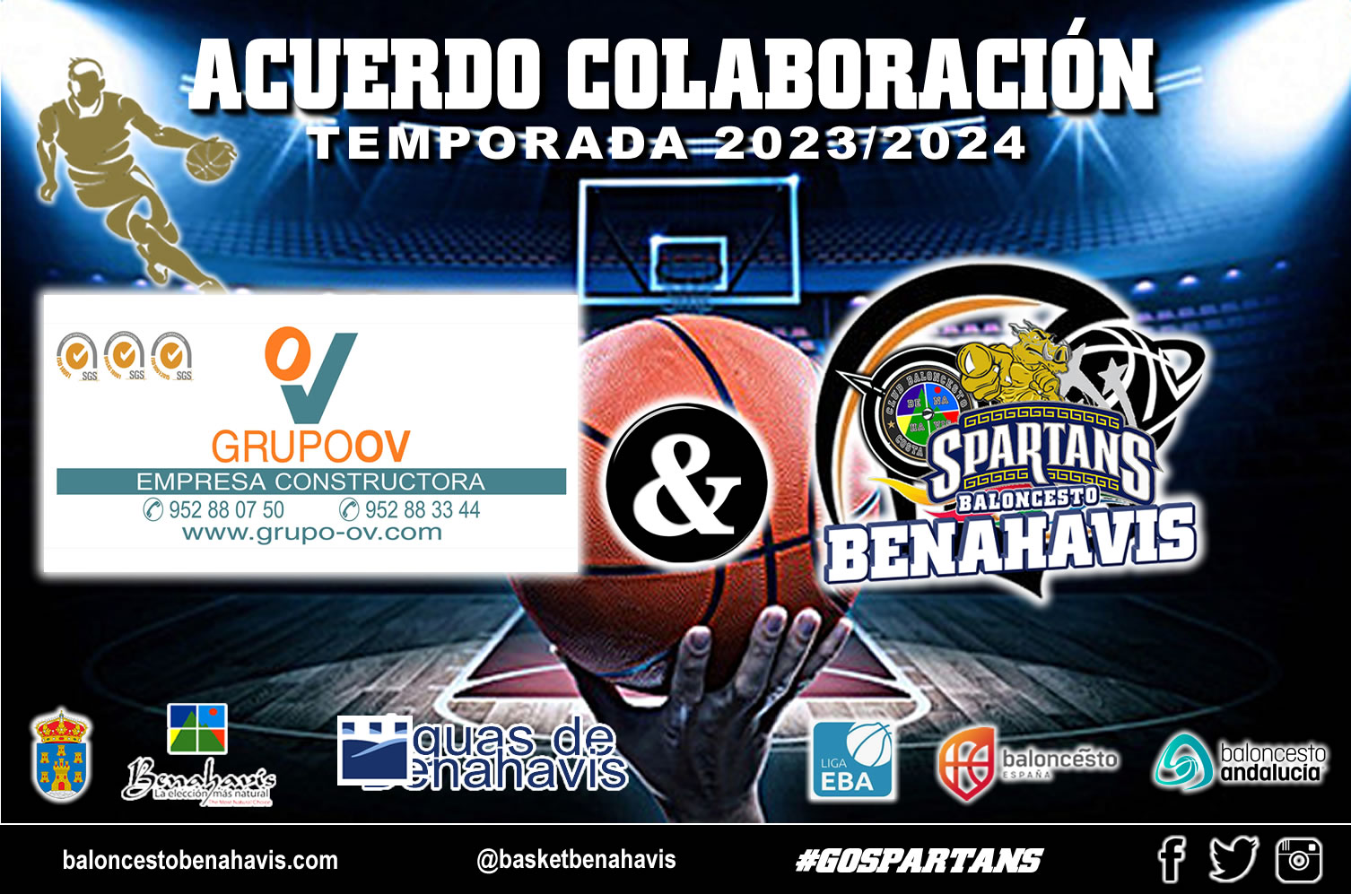 🚨⛹🏀 CAMPAÑA DE PATROCINIOS TEMP. 23/24 – Agradecimientos a la empresa constructora “MOVIMIENTOS GRUPO OV S.L.», por sumarse al Proyecto del CB Benahavís Costa del Sol