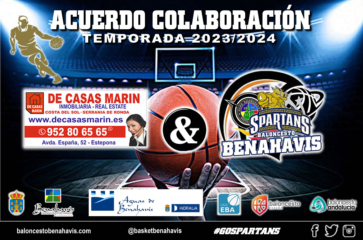 🚨⛹🏀 CAMPAÑA DE PATROCINIOS TEMP. 23/24 – Agradecimientos a la empresa inmobiliaria “DE CASAS MARIN» de Estepona, por sumarse al Proyecto del CB Benahavís Costa del Sol.
