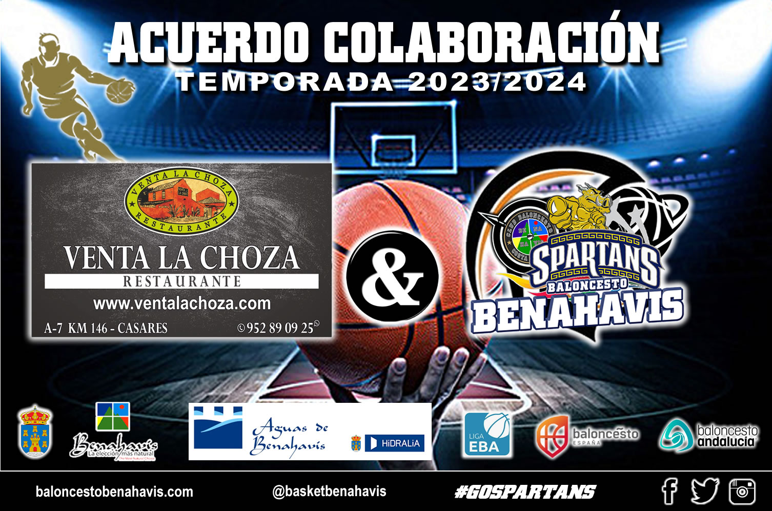 🚨⛹🏀 CAMPAÑA DE PATROCINIOS TEMP. 23/24 – Agradecimientos a la empresa de restauración “RESTAURANTE VENTA LA CHOZA» de Casares, por sumarse al Proyecto del CB Benahavís Costa del Sol