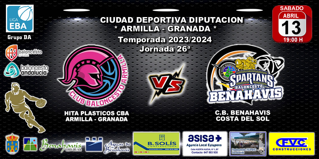 🚨⛹🏀 PREVIA | EBA (DA) T23/24 | J-26ª | HITA PLASTICOS CBA ARMILLA vs CB BENAHAVIS COSTA DEL SOL