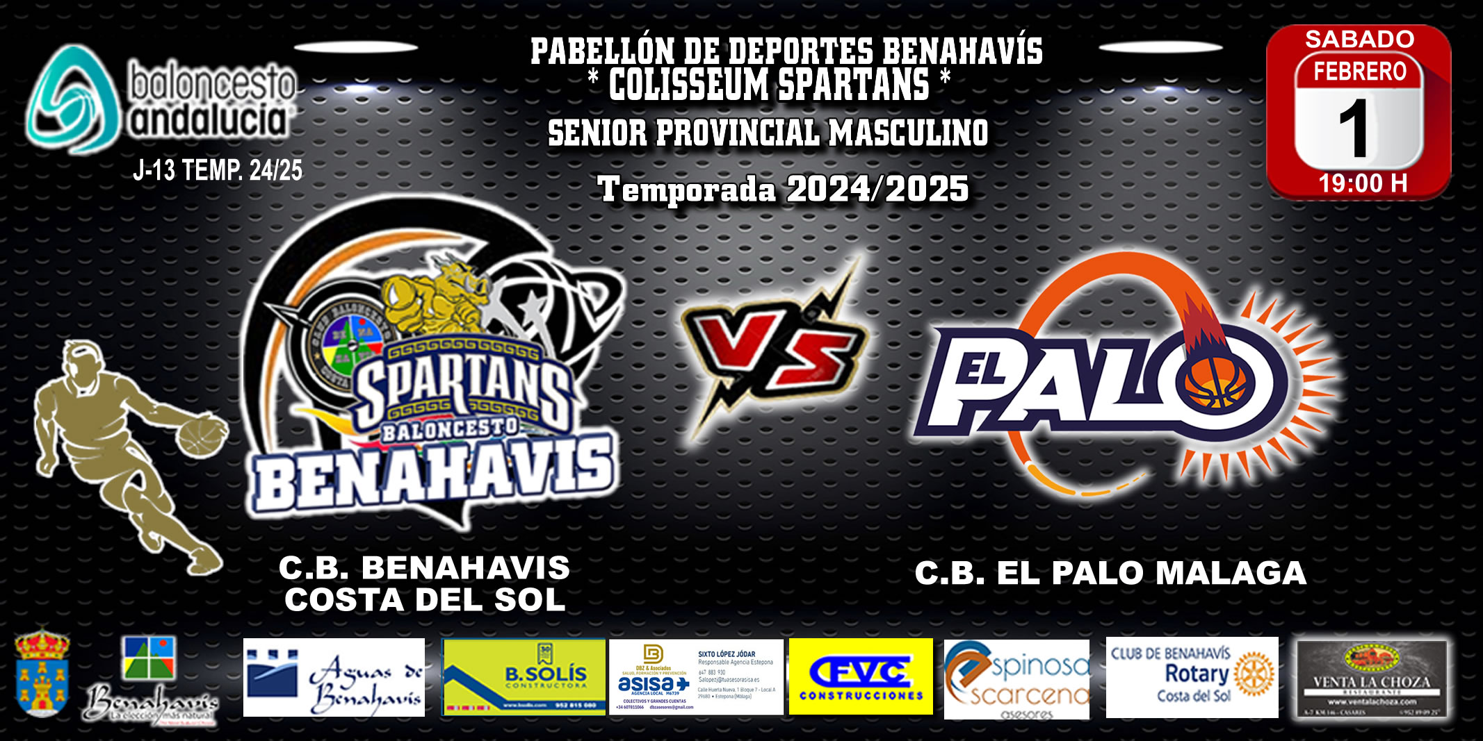 🚨⛹🏀 PREVIA | SENIOR PROVINCIAL MASC. T24/25 | J13ª | CB BENAHAVÍS COSTA DEL SOL vs CB EL PALO MÁLAGA