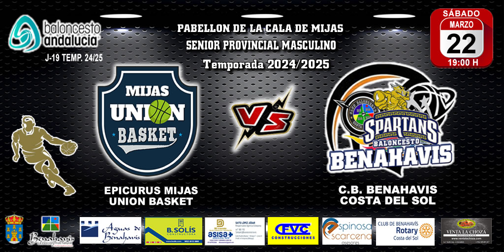 🚨⛹🏀 PREVIA | SENIOR PROVINCIAL T24/25 | J19ª | EPICURUS MIJAS UNION BASKET vs CB BENAHAVÍS COSTA DEL SOL